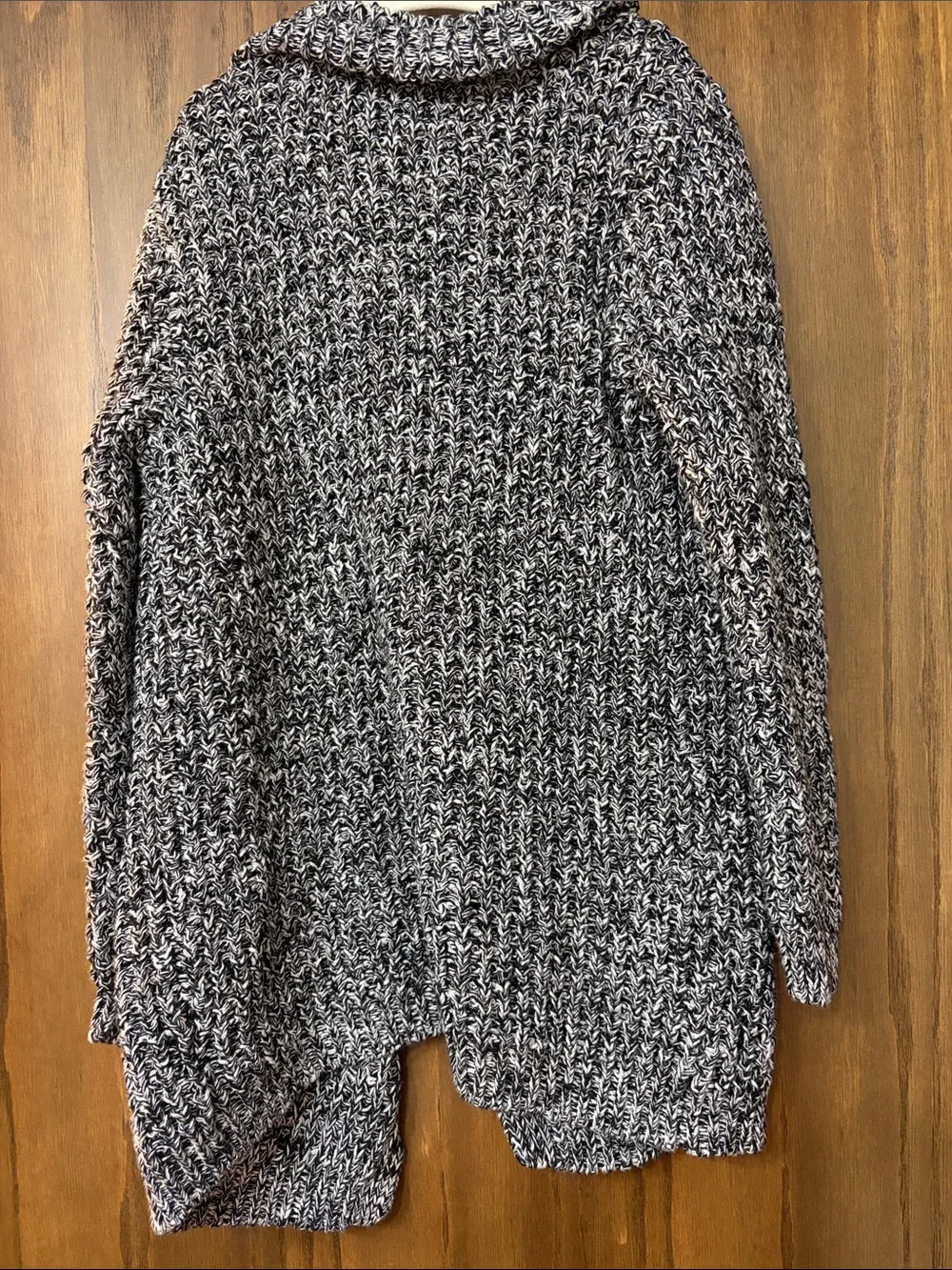 Old Navy Marled Open-Front Cardigan - Black and White